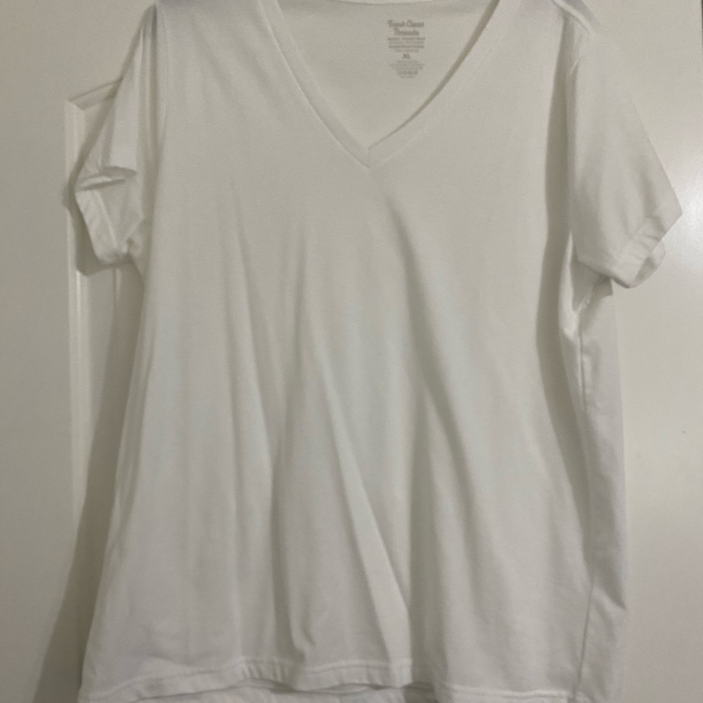 Classic White V-Neck Women's Top